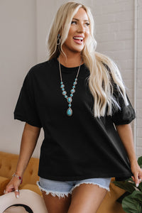 Ayra Loose Half Sleeve Hi Low Hem Top