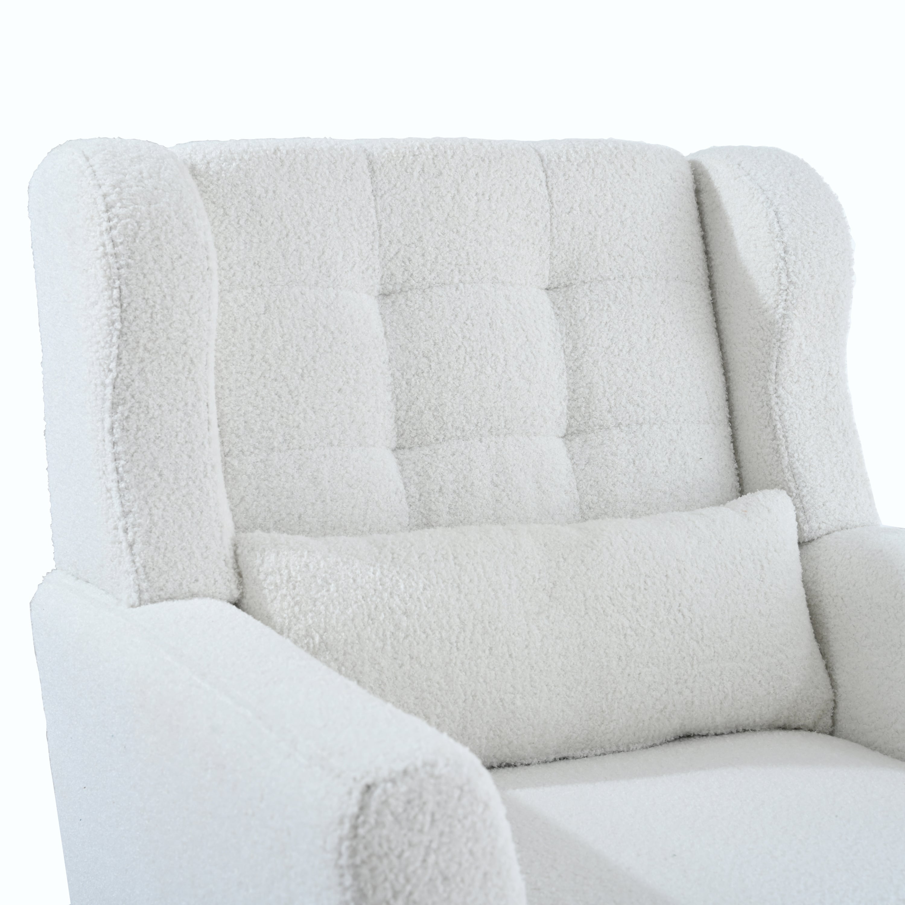 Modern Accent Chair,Teddy Fabric Living Room Chairs Comfy Reading Chair,Mid Century Accent Chair, Lounge Arm Chairs Armchair for Living Room Bedroom (White)