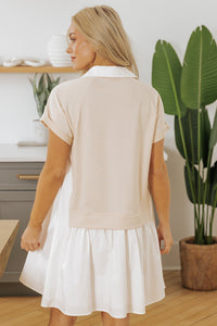Monroe Collared Buttoned Short Sleeve Mini Dress