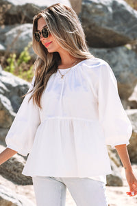 Paula Bow Knot Cutout Back Blouse