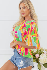 Angel Abstract Half Sleeve Blouse