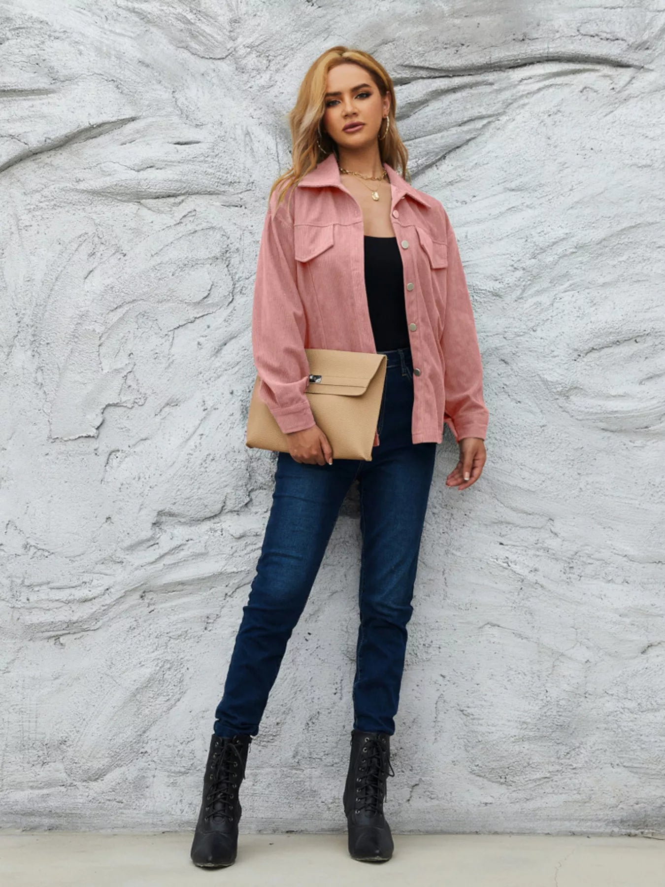 Casual Corduroy Button-Down Jacket