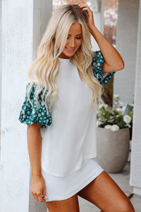 Aileen Floral Puff Sleeve Oversized Top