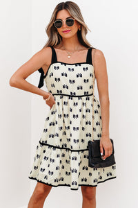 Pagie Bow Knot Shoulder Mini Dress