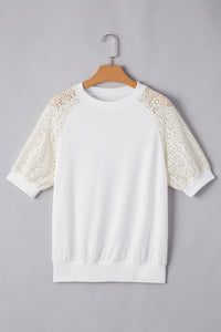 Paulina Lace Crochet Short Sleeve Top