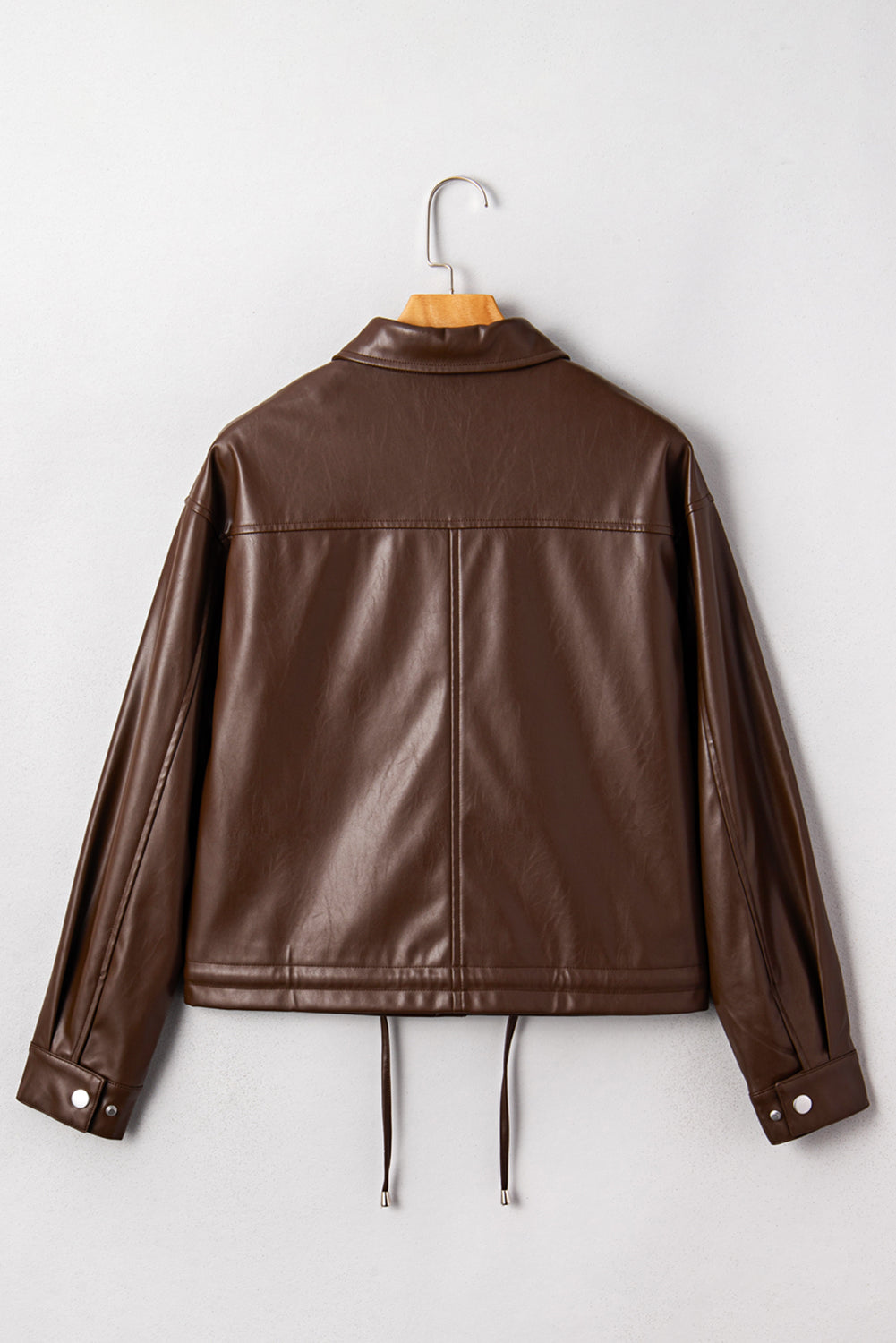 Mila Drawstring Hem Leather Jacket