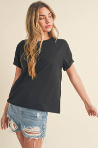 Mali Baby Tee Short Sleeve Top - Black