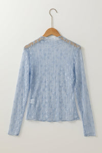 Adalynn Sheer Floral Lace Long Sleeve Top