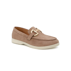 Women's Casual Loafer With Buckle: Taupe