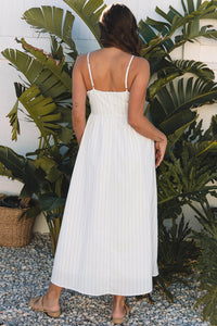 Ainsley Stripe Spaghetti Strap Pocketed Maxi Dress