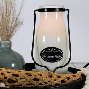 14 oz Milkbottle Candle: White Driftwood & Coconut