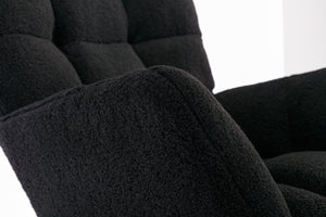 050-Teddy Fabric Rocking Gilder Nursery Chair For Living Room Indoor,Black