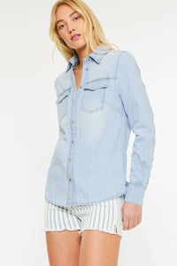 KanCan button down denim shirt LIGHT