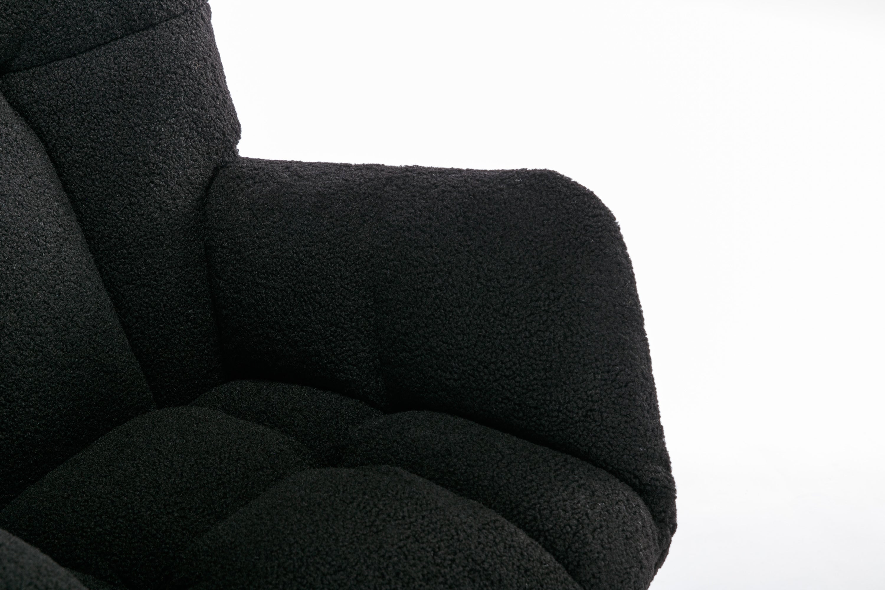 050-Teddy Fabric Rocking Gilder Nursery Chair For Living Room Indoor,Black