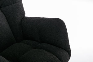050-Teddy Fabric Rocking Gilder Nursery Chair For Living Room Indoor,Black