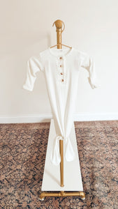 Baby Gowns, Newborn Gowns, Preemie Baby Clothes - White