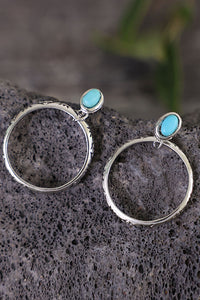 Bold Ring Turquoise Stud Earrings