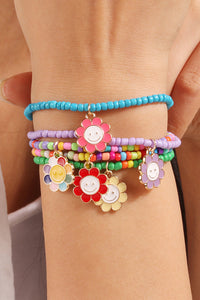 Smiley Flower Beaded Bracelet