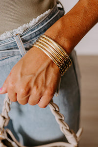 Gold Multi Layer Bangle Bracelet