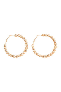 Gold Beads Hoop Earrings