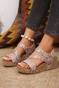 Vintage Floral Hollowed Platform Sandals