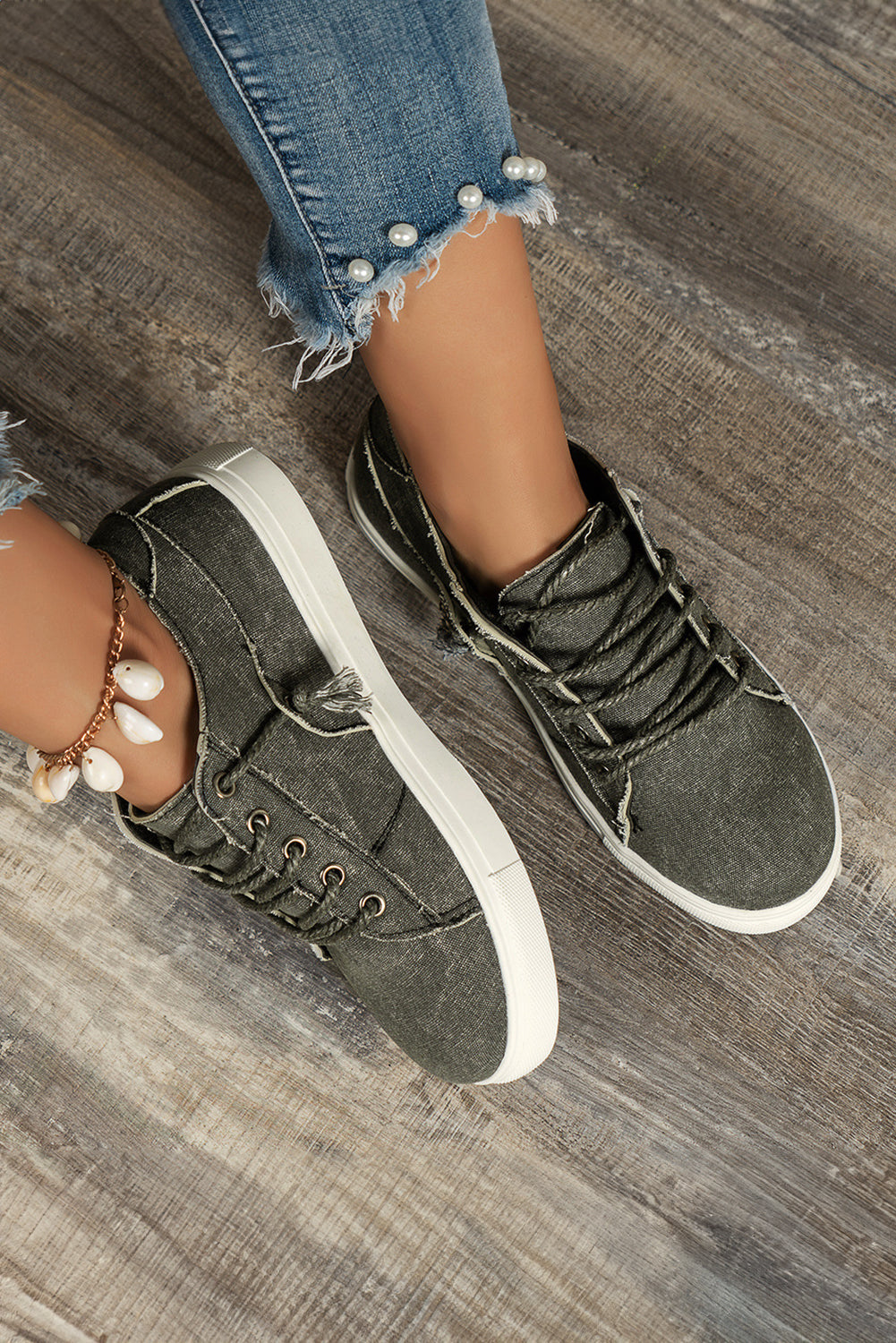 Mallory Criss Cross Slip On Canvas Flats