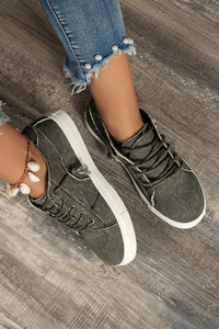 Mallory Criss Cross Slip On Canvas Flats