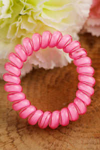 3 PCS Pink Phone Cord Hair Scrunchies