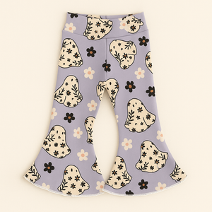 Purple Boho Ghost Baby Bell Bottoms