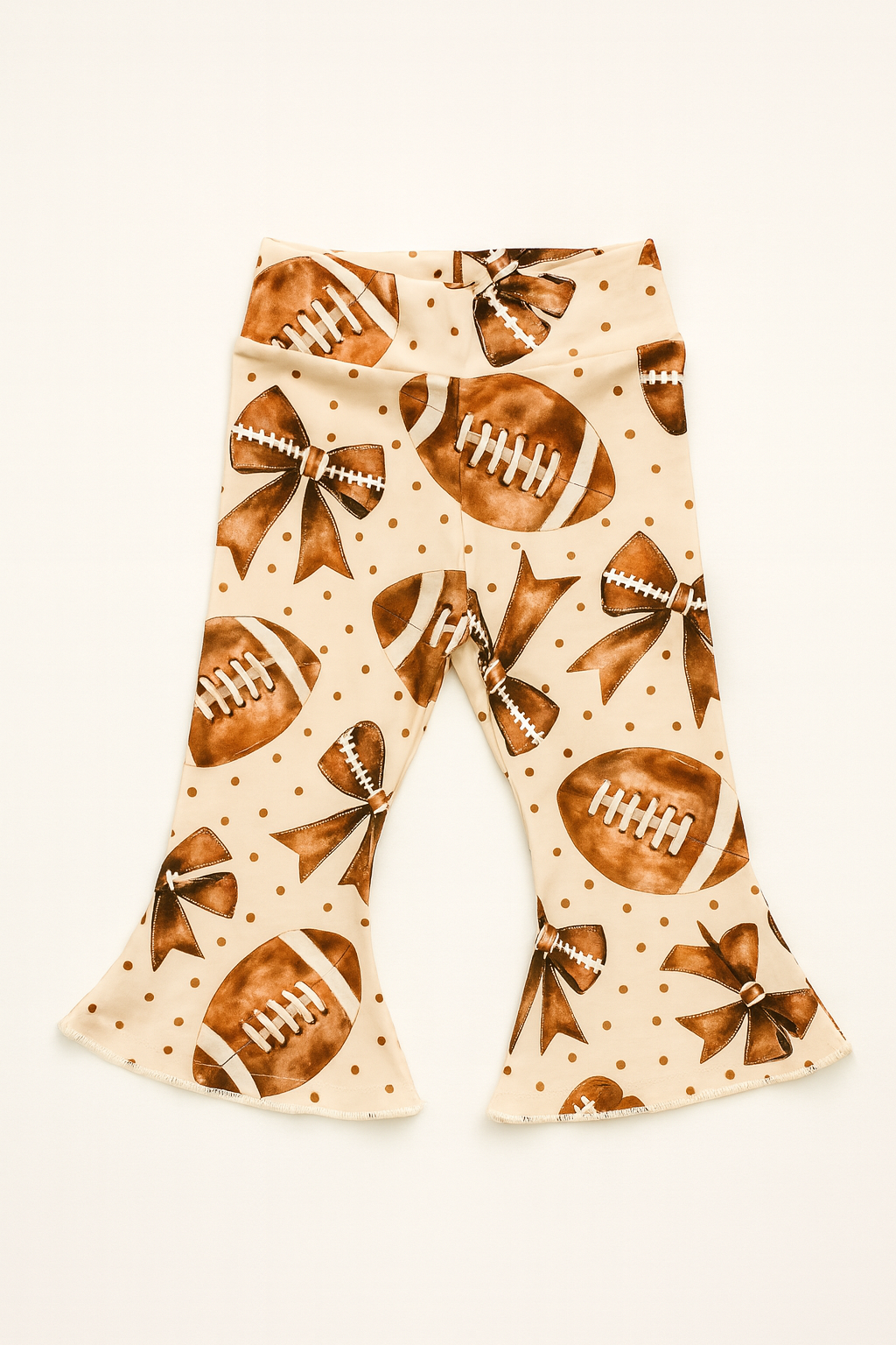 Football Bows Baby Bell Bottom Outfit