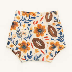 Football Floral Baby Bummie Set