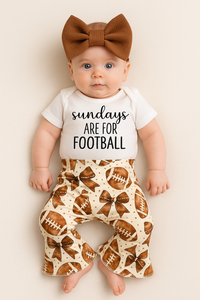 Football Bows Baby Bell Bottoms