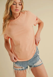 Mali Baby Tee Short Sleeve Top - Peaches