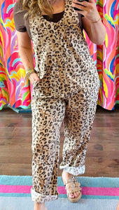 Leopard print overalls