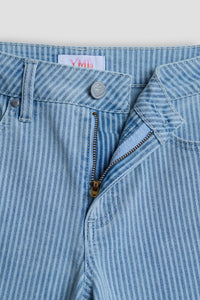 Girls Wide Leg Twill Stripe Pant