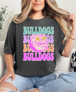Bulldogs colorful comfort colors tee