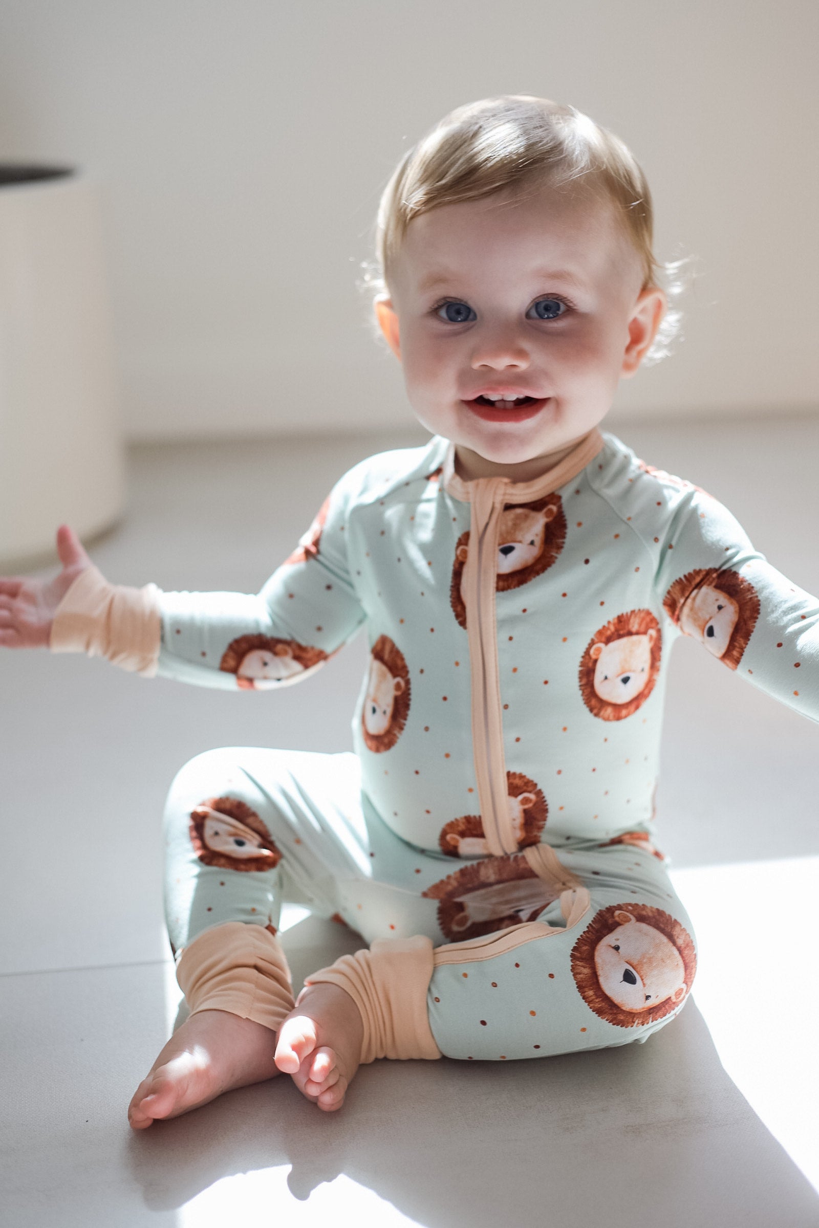 Little Lion Bamboo Zipper Romper