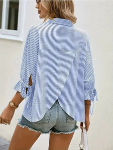 Stripe V-neck Top