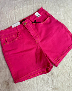 Judy Blue- High Waisted Magenta Shorts