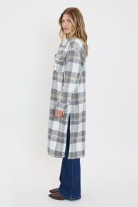 Women's Plaid Shacket Long Duster