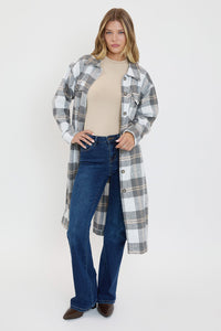 Women's Plaid Shacket Long Duster