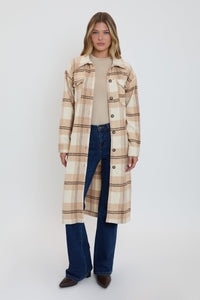 Women's Plaid Shacket Long Duster