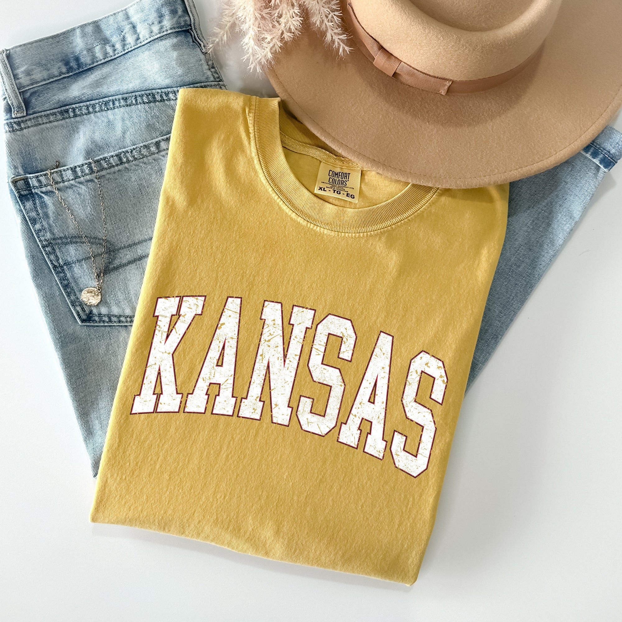 Kansas, Football, Sports, Game Day, Big Game, Touchdown, Tailgate Party, University, College, State Tshirt Comfort Colors T-Shirt