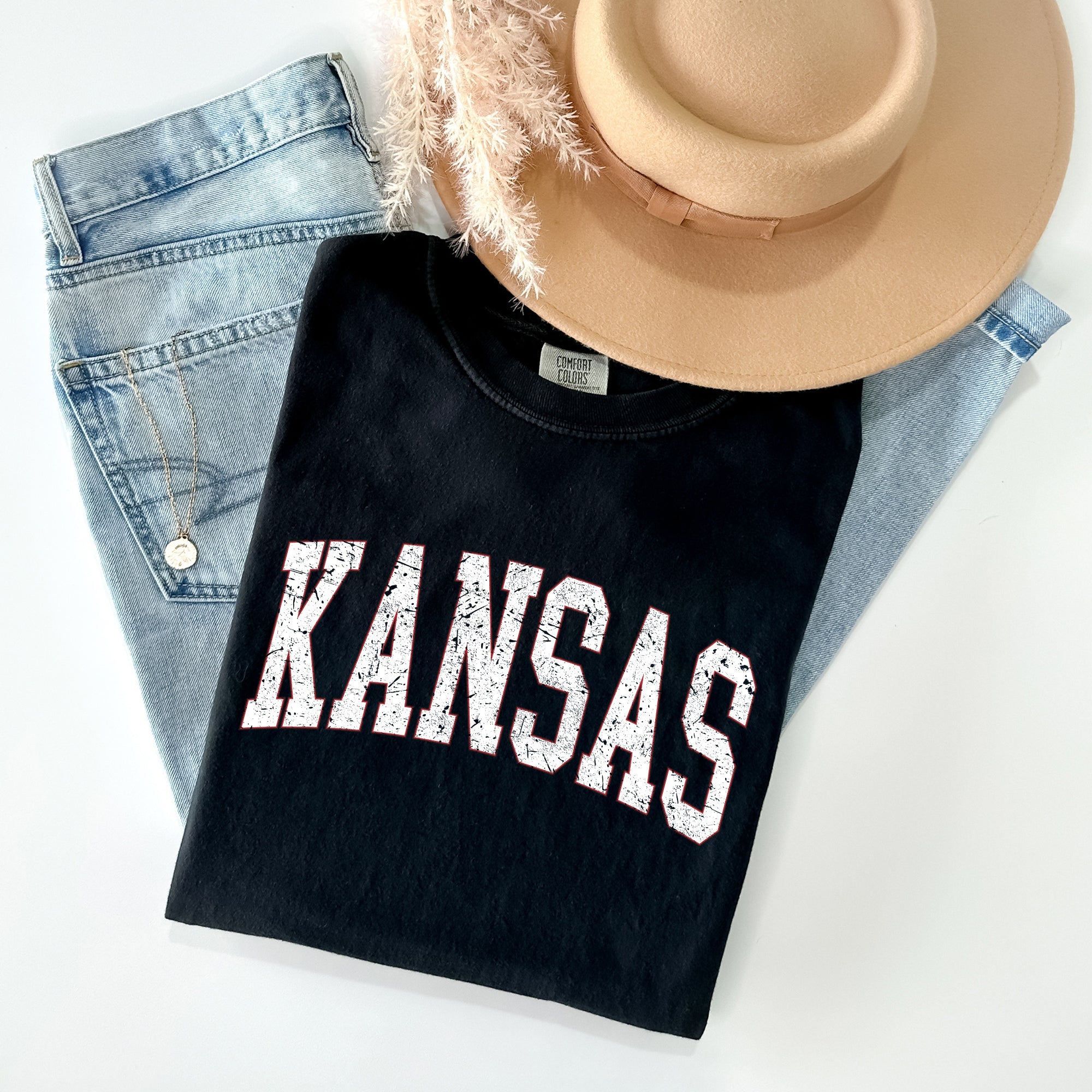 Kansas, Football, Sports, Game Day, Big Game, Touchdown, Tailgate Party, University, College, State Tshirt Comfort Colors T-Shirt