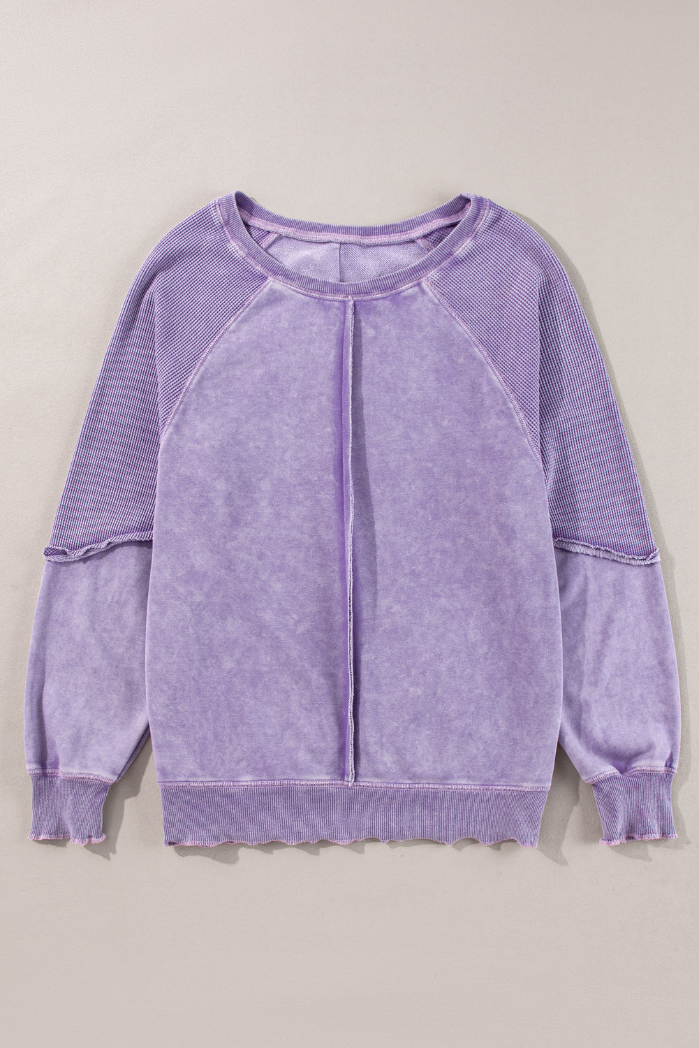 Jolie Waffle Exposed Seam Raglan Sweatshirt