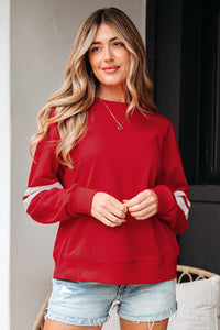 Lennon Varsity Striped Oversized Sweatshirt