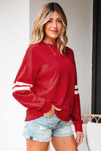 Lennon Varsity Striped Oversized Sweatshirt