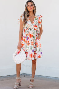 Salem Floral Ruffle Sleeve Dress