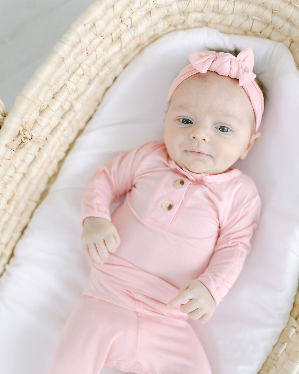 Top and Bottom Outfit, Hat and Headband Set (Newborn - 12 months) - Pink