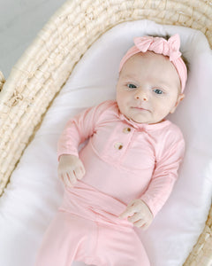 Top and Bottom Outfit, Hat and Headband Set (Newborn - 12 months) - Pink